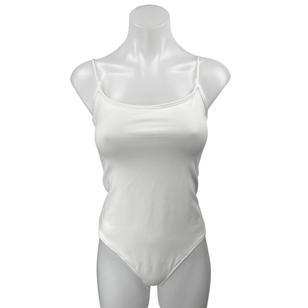 Abercrombie & Fitch White Sleeveless Stretch Cami Camisole Bodysuit Tank Top M
